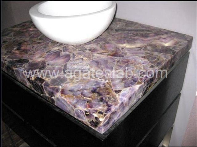 Purple agate vanity top