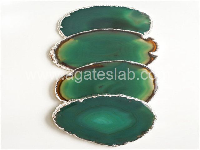 Green agate coaster (2)